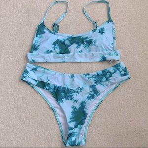Teal blue bikini set